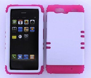 For Motorola Droid Razr Maxx Xt913 Non Slip White Heavy Duty Case + Hot Pink Rubber Skin Accessories Cell Phones & Accessories