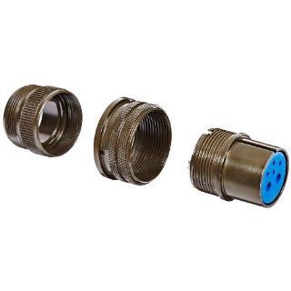 Amphenol Industrial 97 3106A 20 8S(936) Circular Connector Socket Threaded Coupling Solder Termination Straight Plug Solid Backshell 20 8 Insert Arrangement 20 Shell Size 6 Contacts Electronic Component Cylindrical Connectors