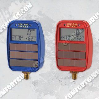 Yellow Jacket 49042 Lo Side Solar/Light Powered Digital LCD Gauges Multi Testers