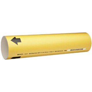 Brady 4010 D Snap On 4"   6" Outside Pipe Diameter B 915 Coiled Printed Plastic Sheet Yellow Color Pipe Marker Industrial Pipe Markers