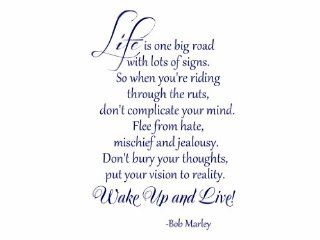 Life Is One Big Road with Lots of Signs Bob Marley Vinyl Wall Decal   Decorative Wall Appliques
