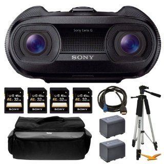 Sony DEV 50 25x Zoom Full HD 3D Digital Recording Binoculars and Memory Card Bundle   Includes binoculars, 4 32GB SDHC/SDXC Memory Cards, 2 NP FV70 Batteries, Extra Large Camcorder Case, VTSL1200 59" Tripod, and HDMI to Micro HDMI Audio/Video Cable S
