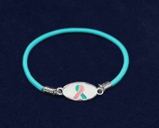 Pink & Teal Ribbon Stretch Bracelet (RETAIL)  Other Products  