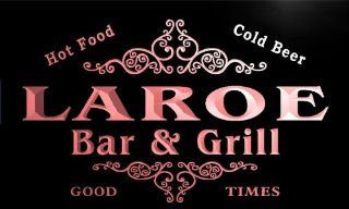 u25461 r LAROE Family Name Bar & Grill Home Beer Food Neon Sign   Business And Store Signs