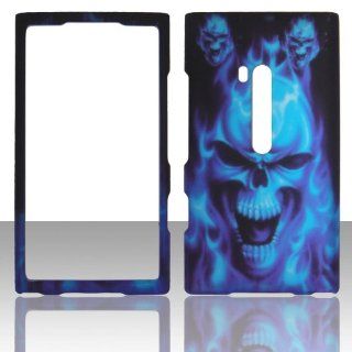 2D Blue Skull Nokia lumia 920 AT&T Case Snap on Case Cover Hard Shell Protector Cover Phone Hard Case Cell Phones & Accessories