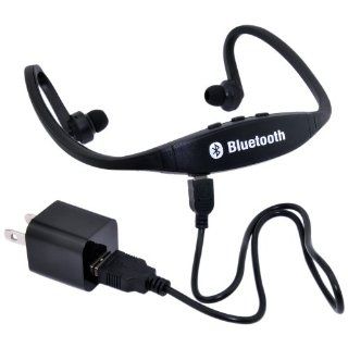 Patuoxun Black Sports Bluetooth Music Stereo Behind the ear Headset Headphone Earphone w/ AC Charger for iPhone 5C iPad iPod Samsung Galaxy S4 S3 S2 S1 Note 2 HTC one M7 Sony L36h Nokia Lumia 920 Bluetooth Phones Tablet PC   Wireless/Handsfree/Rechargeabl