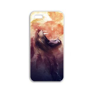 Diy Iphone 5/5S Fantasy Series roaring lion fantasy Black Case of Unique Case Cover For Women Cell Phones & Accessories