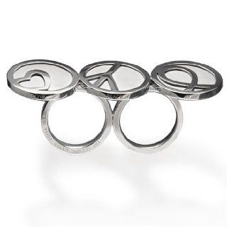925 silver ring with Love, Peace and Hope Symbols Jewelry