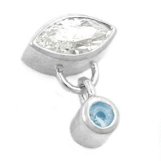 Schmuck Juweliere pendant, CZ, aquamarine, silver 925 Jewelry