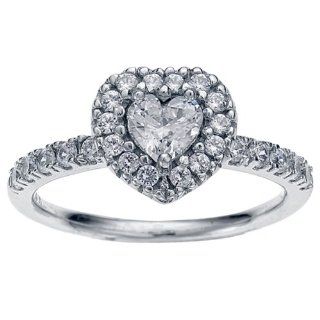Size 8 Modern Cubic Zirconia Heart .925 Sterling Silver Women's Ring Jewelry