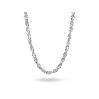 3mm .925 Italian Sterling Silver Diamond Cut Rope Inch 22inch Chain Chain Necklaces Jewelry