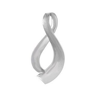 White Gold Vertical Figure Eight Slide Highly Polished Million Charms Jewelry