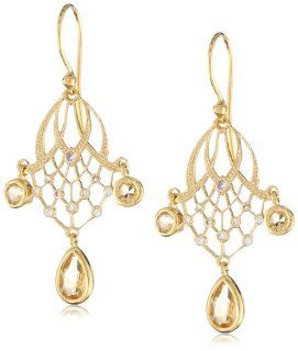 Eddera Jewelry Khaleesi Yellow Topaz Earrings Drop Earrings Jewelry