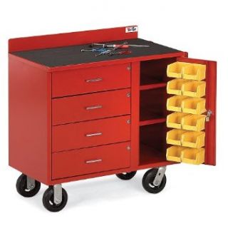 VALLEY CRAFT Vari Tuff Drawer/Bin Maintenance Carts   Red Tool Cabinets