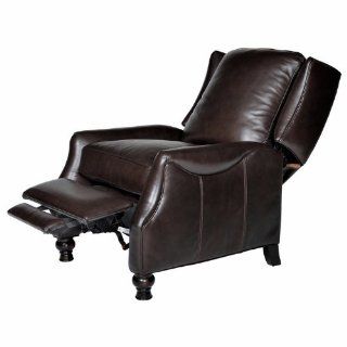 Charles Leather Wing Recliner Color Baron Chocolate  