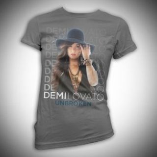 Demi Lovato   Juniors Stacked T Shirt In Grey, Size X Large, Color Grey Music Fan T Shirts Clothing
