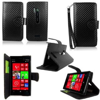 Cellularvilla (Tm) Case for Nokia Lumia 928 Carbon Fiber Black PU Leather Wallet Card Flip Open Case Cover Pouch. (Only Fit Nokia Lumia 928) Cell Phones & Accessories