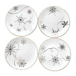 Lenox Merry & Bright Snowflake Dessert Plates, Set of 4 Kitchen & Dining