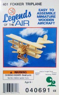 Legends of the Air Miniature Wooden Aircraft   401 Fokker Triplane Toys & Games