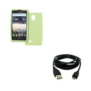 EMPIRE Verizon LG Spectrum 2 VS930 Silicone Skin Case Cover, Glow in the Dark Green + USB 2.0 Data Cable Cell Phones & Accessories