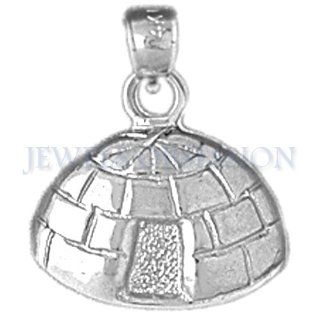 Rhodium Plated 925 Sterling Silver Igloo Pendants Jewelry