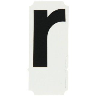 Brady 8255 R Vinyl (B 933), 4" Black Helvetica Quik Align   Black Lower Case, Legend "R" (Package of 10) Industrial Warning Signs