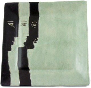 MARA STONEWARE COLLECTION   Collectible 11" Square Dinner Green Plate   Profiles Design Kitchen & Dining