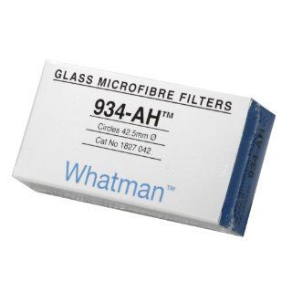 Whatman 1827 042 Glass Microfiber Binder Free Filter, 1.5 Micron, 3.7 s/100mL Flow Rate, Grade 934 AH, 4.25cm Diameter (Pack of 100) Science Lab Glass Fiber Filters