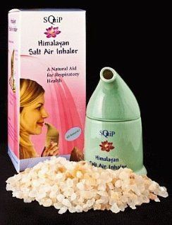 SQUIP Himalayan Crystal Salt Inhaler   Ceramic Salt Pipe   Salt Air Respiratory Help Health & Personal Care