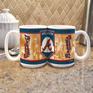 MLB Atlanta Braves 15 Ounce White Nostalgic Mug (2 Pack)  Sports Fan Coffee Mugs  Sports & Outdoors