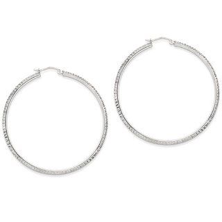 2.5mm, 14K White Gold Knife Edge D/C Extra Large Hoops, 55mm (2 1/8") Jewelry