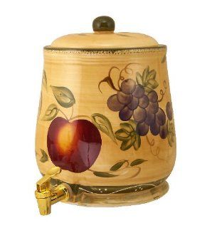 Tuscany Grape Fruit wine Decor WATER JAR DISPENSER 13 1/4" Pitchers Kitchen & Dining