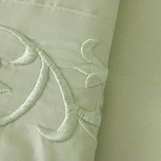 Elite Home Products Verona Scroll Embellished Sheet Set Green Size Twin