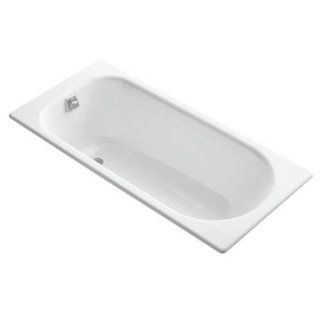Kohler K 941 0 Soissons 60" Drop In Cast Iron Soaking Bath Tub with Reversible Drain, White   Drop In Bathtubs  