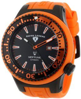 Swiss Legend Men's 11818A BB 01 OBS W Neptune Automatic Black Dial Orange Silicone Watch at  Men's Watch store.