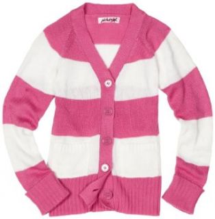 Pink Angel Girls 7 16 Sweater with Stripes, Fuzzy Pink/White, Small Clothing