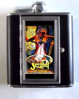 The Joys of Jezebel 1970 Exploitation Film Poster Sexy Whiskey and Beverage Flask, ID Holder, Cigarette Case Holds 5oz Great for the Sports Stadium Kitchen & Dining