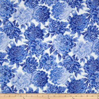 Midnight Plume Metallic Floral White Fabric By The YD