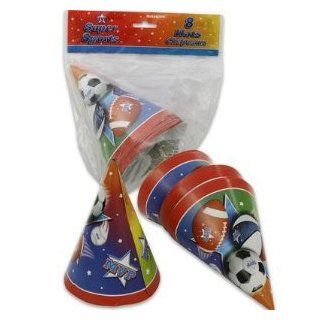 All Star Sports Party Hats   8 Sports Theme Party Cone Hats Toys & Games
