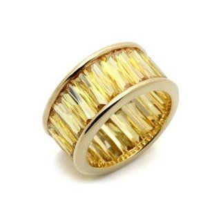 Fantasy Jewelry Box Womens Citrene CZ Channel Set Gold Eternity Ring Jewelry