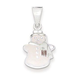 Sterling Silver Enameled Snowman Charm, Best Quality Free Gift Box Satisfaction Guaranteed Jewelry