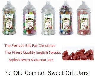 Tuck Shop Strawberry Screws Ye Old Cornish Christmas Gift Jar   Gourmet Candy Gifts