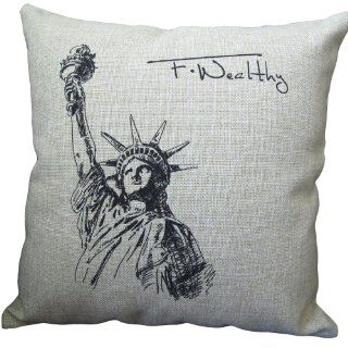 Decorative Pillows Statue Of Liberty Print Linen Throw Pillows 45x45 CM Outdoor Cushions  