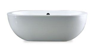 OVE Serenity 71 Inch Freestanding Acrylic Bathtub, Glossy White   Soaking Tubs  