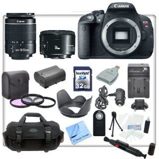 Canon EOS Rebel T5i DSLR Camera with EF S 18 55mm f/3.5 5.6 IS STM Lens + Canon EF 50mm f/1.8 II Autofocus Lens + Pro Package Includes 32gb SDHC Memory Card, Card Reader, Filters, Deluxe Case, Replacement LP E8 Battery & Travel Charger, Tulip Lens Hoo