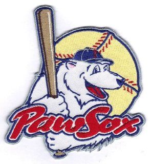 Pawtucket Red Sox 'Paw Sox' Minor League Team Logo Patch Jersey Sleeve Sports & Outdoors