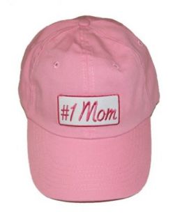 #1 Mom   Embroidered Patch Style Baseball/Golf Cap Hat   Pink Novelty Baseball Caps Clothing