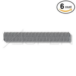 (6pcs) Metric DIN 975 M7 1 X 1m Metric Threaded Rod 4.6 steel plain finish Ships Free in USA Fully Threaded Rods And Studs