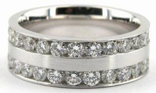Platinum 950 7mm Diamond Wedding Bands Rings 0901 Jewelry