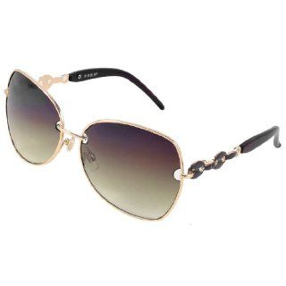Ladies Dark Brown Gradient Lens Copper Tone Frame Full Rim Sunglasses  Sports Fan Sunglasses  Sports & Outdoors